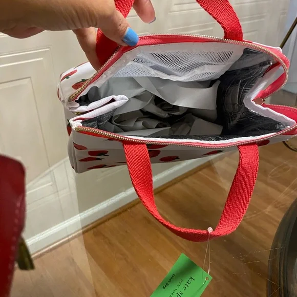 Kate Spade Insulated Lunch Tote Cooler Thermal Bag - New Pink 🍓 Print!! - Picture 9 of 9